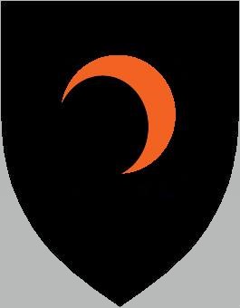 Mohammad's device: Sable, a crescent pendant bendwise sinister gules